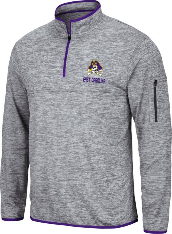 Colosseum Men's East Carolina Pirates Grey Quarter-Zip Pullover Shirt