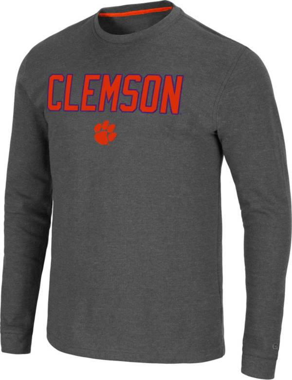 Colosseum Men's Clemson Tigers Grey Dragon Long Sleeve Thermal T-Shirt