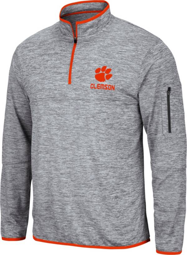 Colosseum Men's Clemson Tigers Grey Quarter-Zip Pullover Shirt