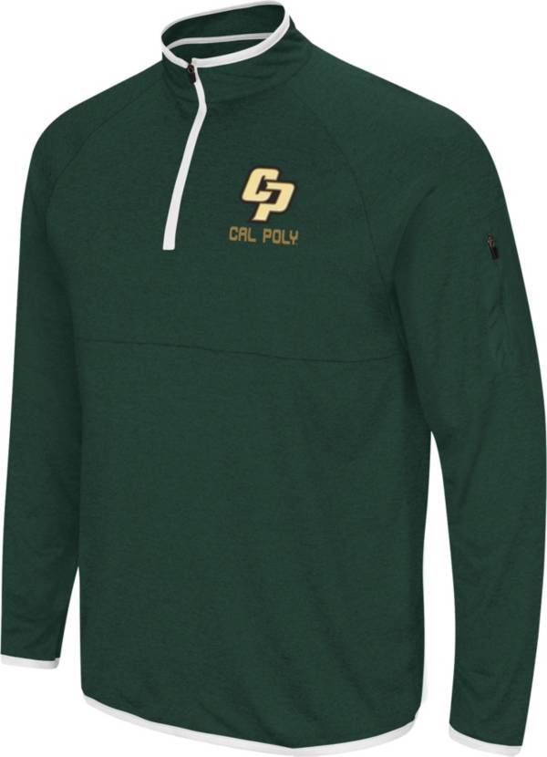 Colosseum Men's Cal Poly Mustangs Green Rival Quarter-Zip Pullover Shirt