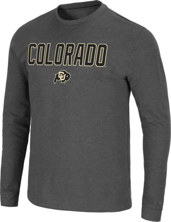 Colosseum Men's Colorado Buffaloes Grey Dragon Long Sleeve Thermal T-Shirt
