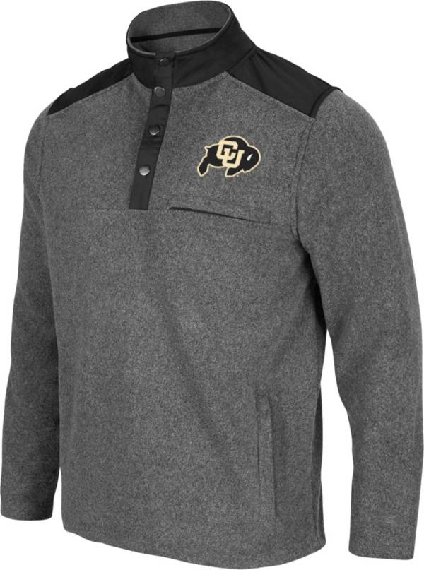 Colosseum Men's Colorado Buffaloes Grey Huff Quarter-Snap Pullover Jacket