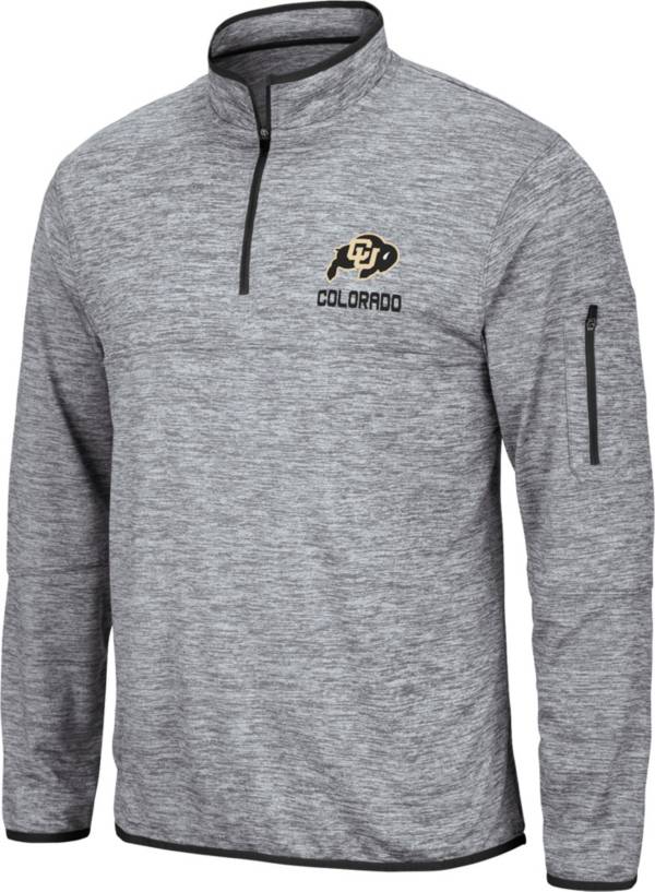 Colosseum Men's Colorado Buffaloes Grey Quarter-Zip Pullover Shirt