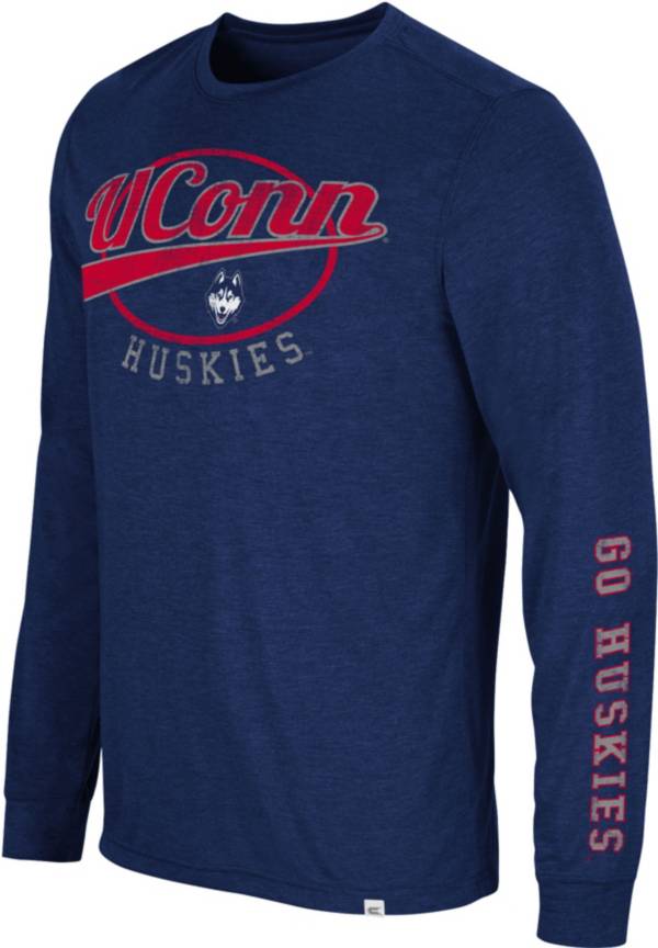 Colosseum Men's UConn Huskies Blue Far Out! Long Sleeve T-Shirt