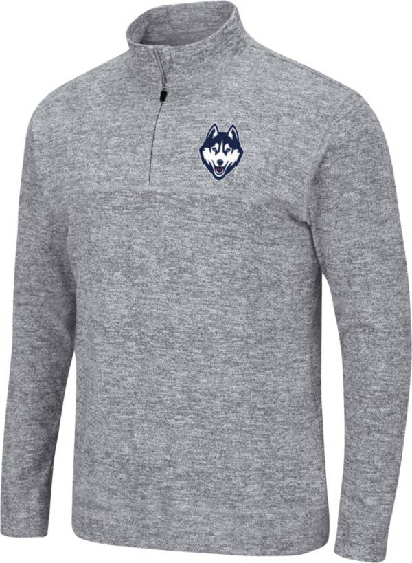 Colosseum Men's UConn Huskies Grey Quarter-Zip Pullover Shirt