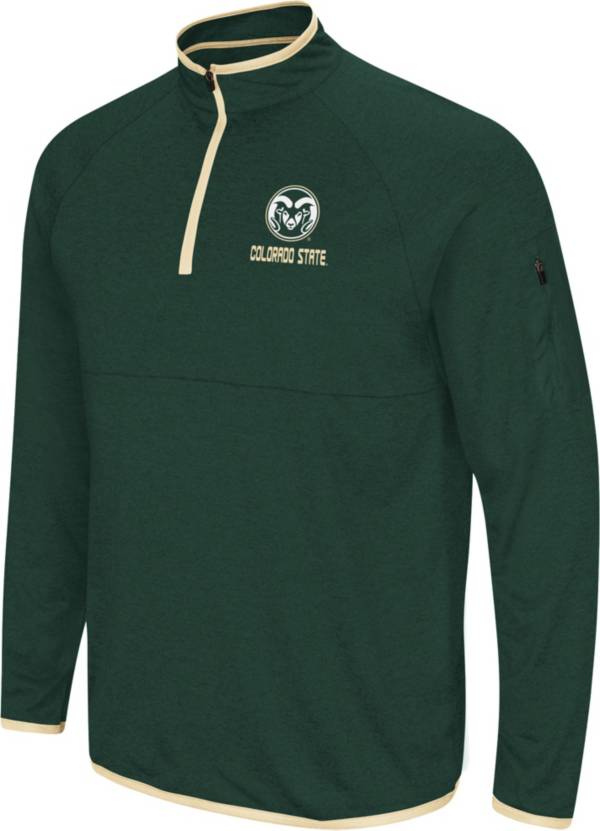 Colosseum Men's Colorado State Rams Green Rival Quarter-Zip Pullover Shirt