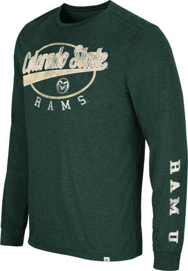 Colosseum Men's Colorado State Rams Green Far Out! Long Sleeve T-Shirt