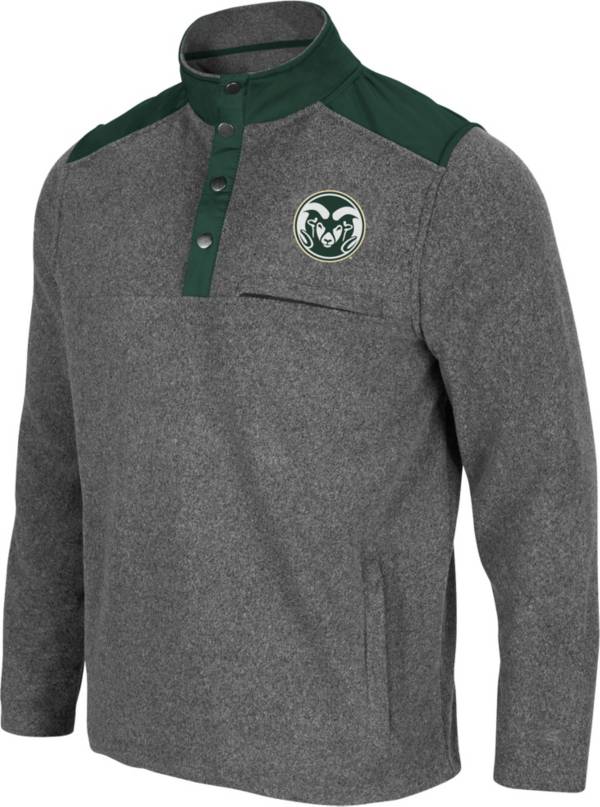 Colosseum Men's Colorado State Rams Grey Huff Quarter-Snap Pullover Jacket