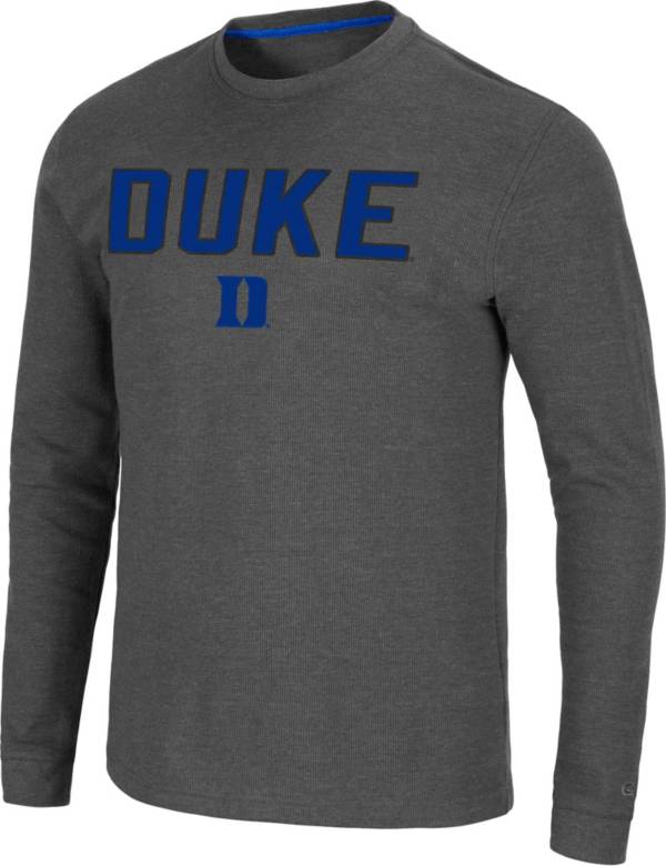 Colosseum Men's Duke Blue Devils Grey Dragon Long Sleeve Thermal T-Shirt