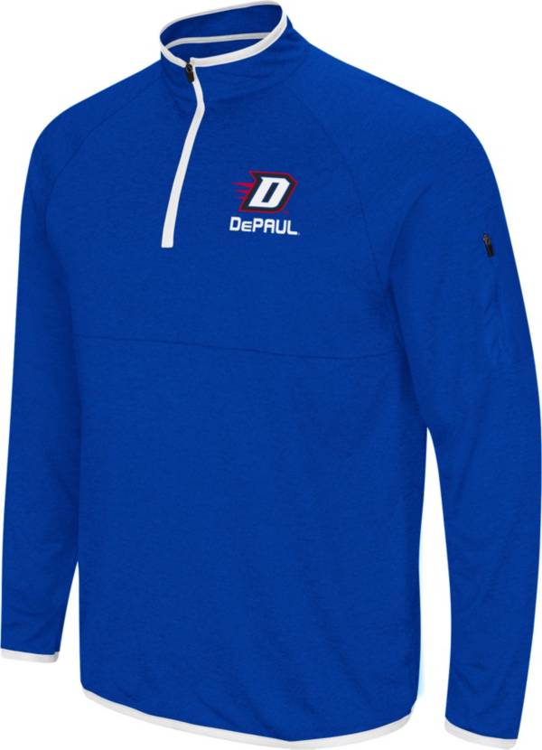Colosseum Men's DePaul Blue Demons Royal Blue Rival Quarter-Zip Pullover Shirt