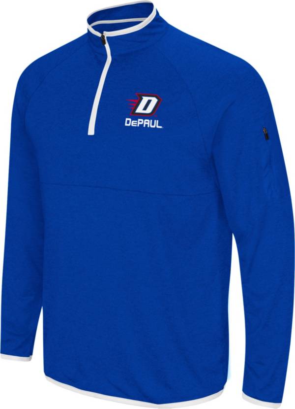 Colosseum Men's DePaul Blue Demons Royal Blue Rival Quarter-Zip Pullover Shirt product image
