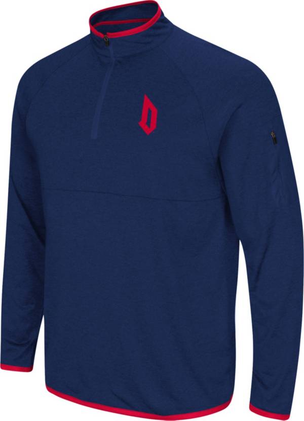 Colosseum Men's Duquesne Dukes Navy Rival Quarter-Zip Pullover Shirt product image