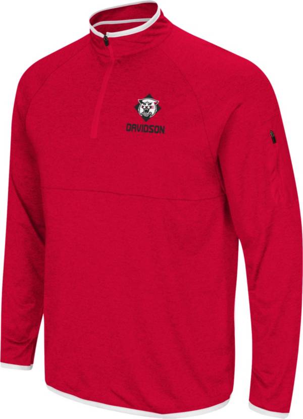 Colosseum Men's Davidson Wildcats Red Rival Quarter-Zip Pullover Shirt