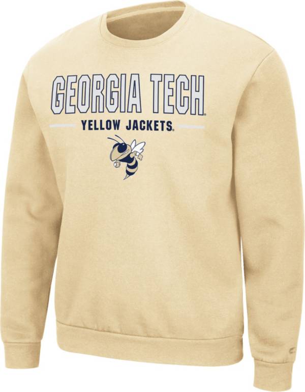 Colosseum Men's Georgia Tech Yellow Jackets Gold Time Machine Crew Pullover Sweatshirt