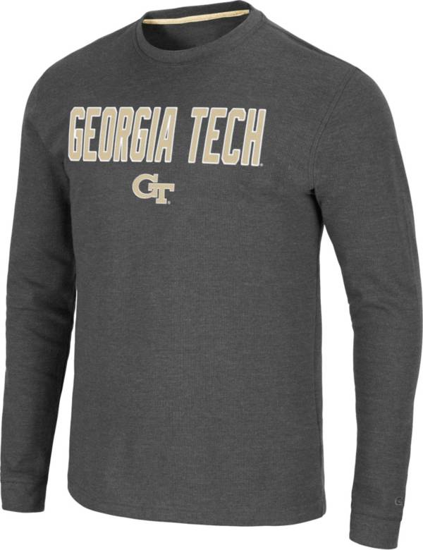 Colosseum Men's Georgia Tech Yellow Jackets Grey Dragon Long Sleeve Thermal T-Shirt