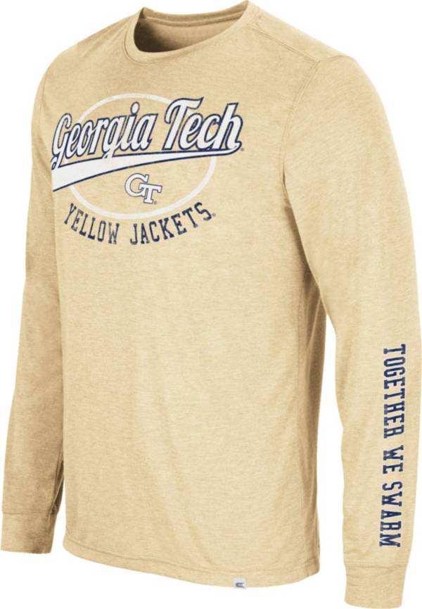 Colosseum Men's Georgia Tech Yellow Jackets Gold Far Out! Long Sleeve T-Shirt