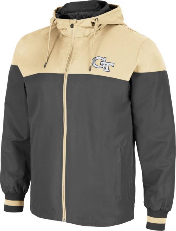 Colosseum Men's Georgia Tech Yellow Jackets Grey Game Night Full-Zip Jacket