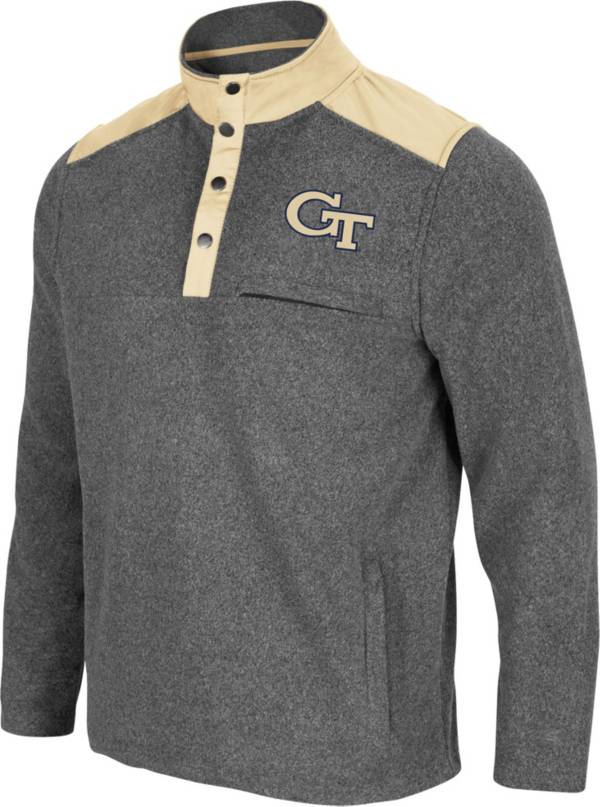 Colosseum Men's Georgia Tech Yellow Jackets Grey Huff Quarter-Snap Pullover Jacket