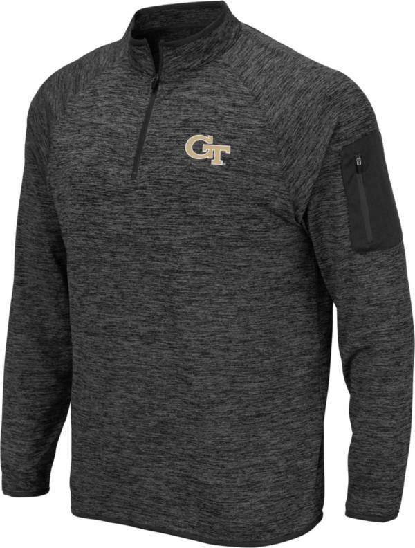 Colosseum Men's Georgia Tech Yellow Jackets Grey Quarter-Zip Pullover Shirt