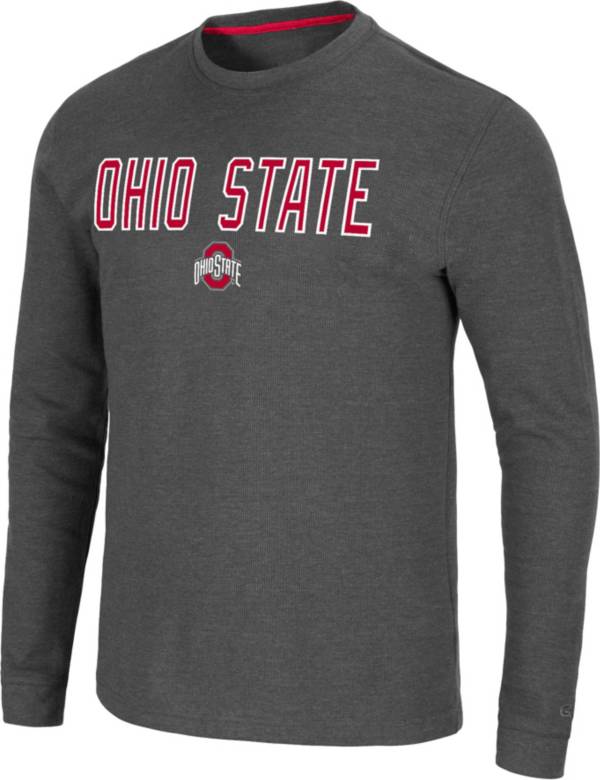 Colosseum Men's Ohio State Buckeyes Grey Dragon Long Sleeve Thermal T-Shirt