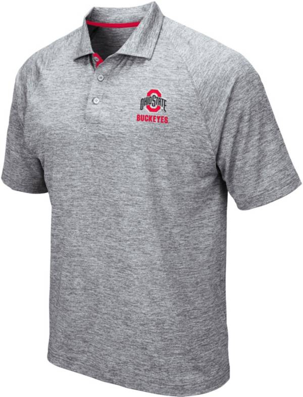 Colosseum Men's Ohio State Buckeyes Grey Wedge Polo
