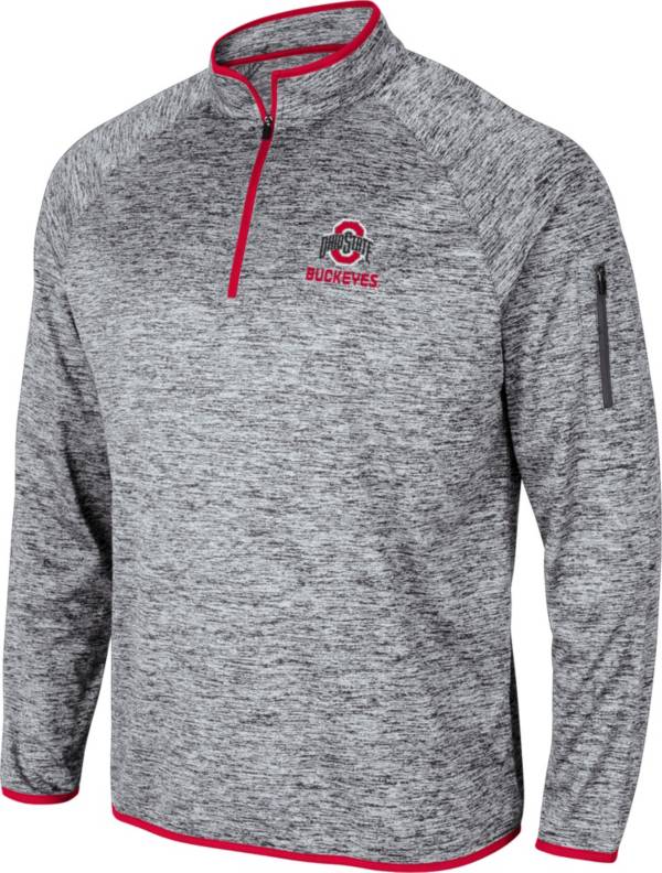 Colosseum Men's Ohio State Buckeyes Grey Quarter-Zip Pullover Shirt