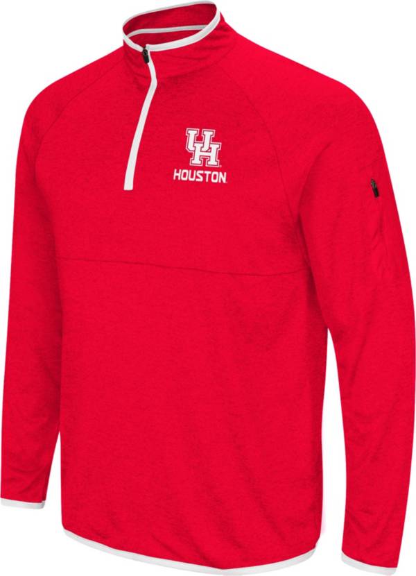 Colosseum Men's Houston Cougars Red Rival Quarter-Zip Pullover Shirt product image