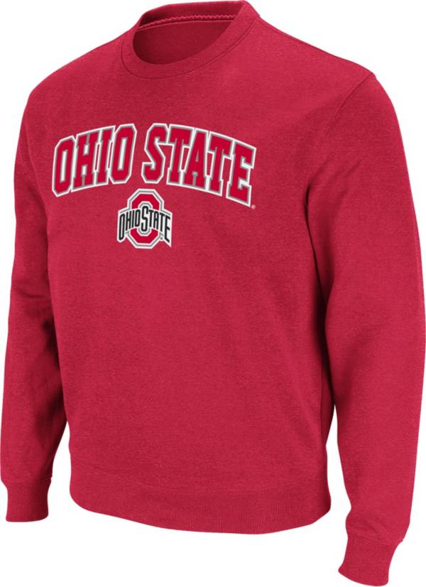 Colosseum Men's Ohio State Buckeyes Scarlet Crew Pullover Sweatshirt