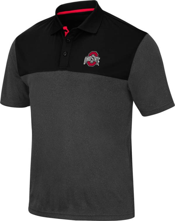 Colosseum Men's Ohio State Buckeyes Grey Links Polo