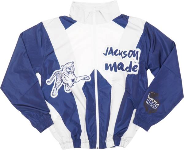 Tones of Melanin Men's Jackson State Tigers Navy Blue Windbreaker Jacket