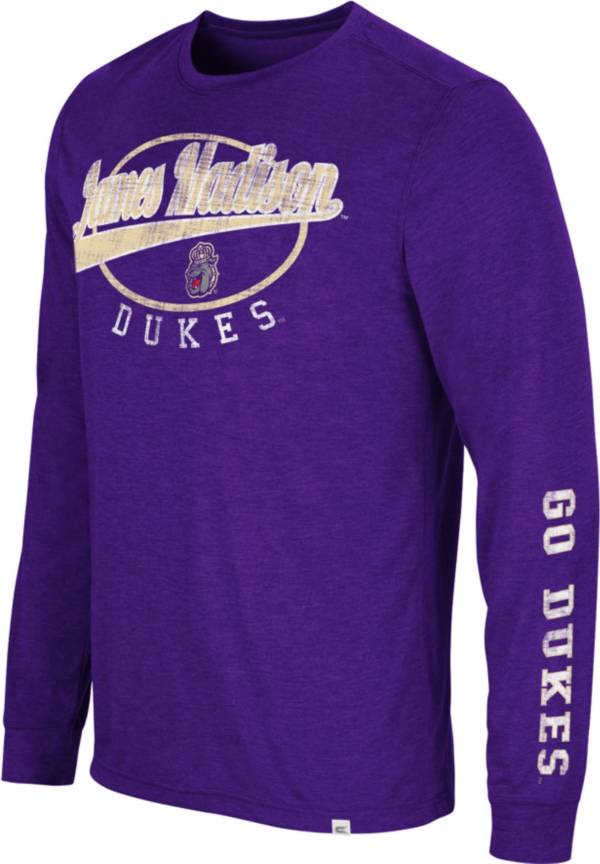 Colosseum Men's James Madison Dukes Purple Far Out! Long Sleeve T-Shirt