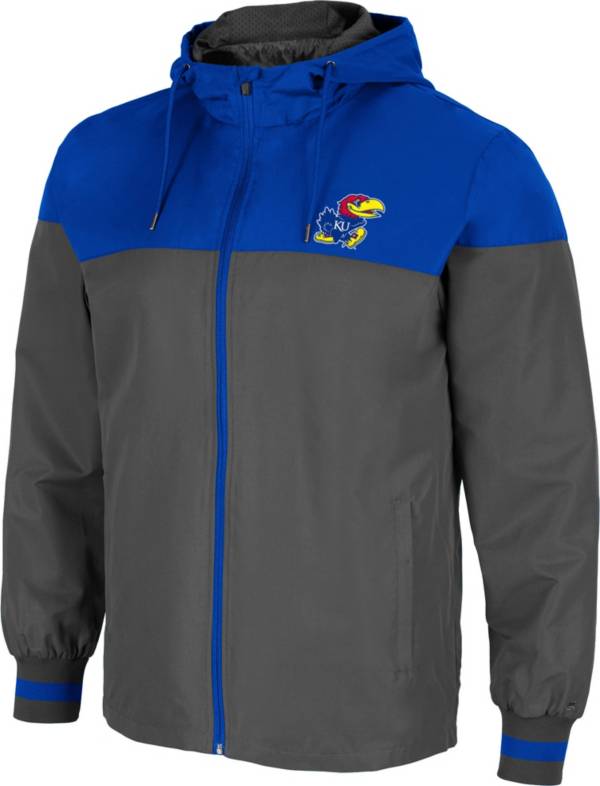 Colosseum Men's Kansas Jayhawks Grey Game Night Full-Zip Jacket