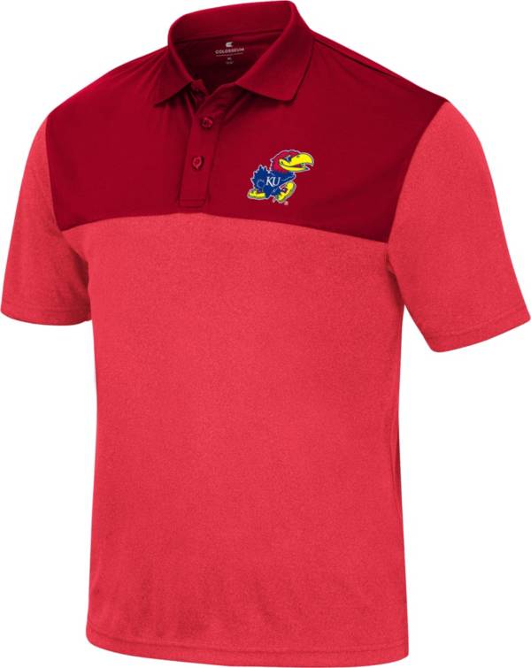 Colosseum Men's Kansas Jayhawks Crimson Polo