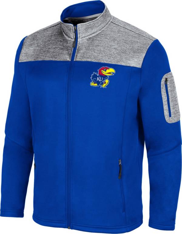 Colosseum Men's Kansas Jayhawks Blue Third Wheel Full-Zip Jacket