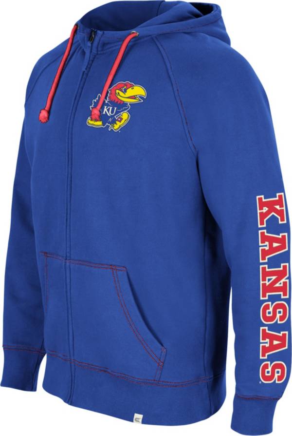 Colosseum Men's Kansas Jayhawks Blue Intervention Full-Zip Hoodie