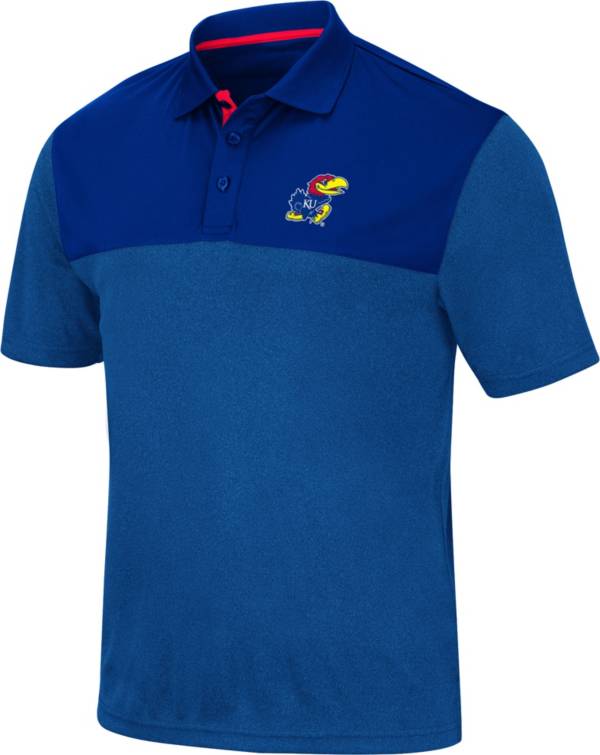 Colosseum Men's Kansas Jayhawks Blue Links Polo