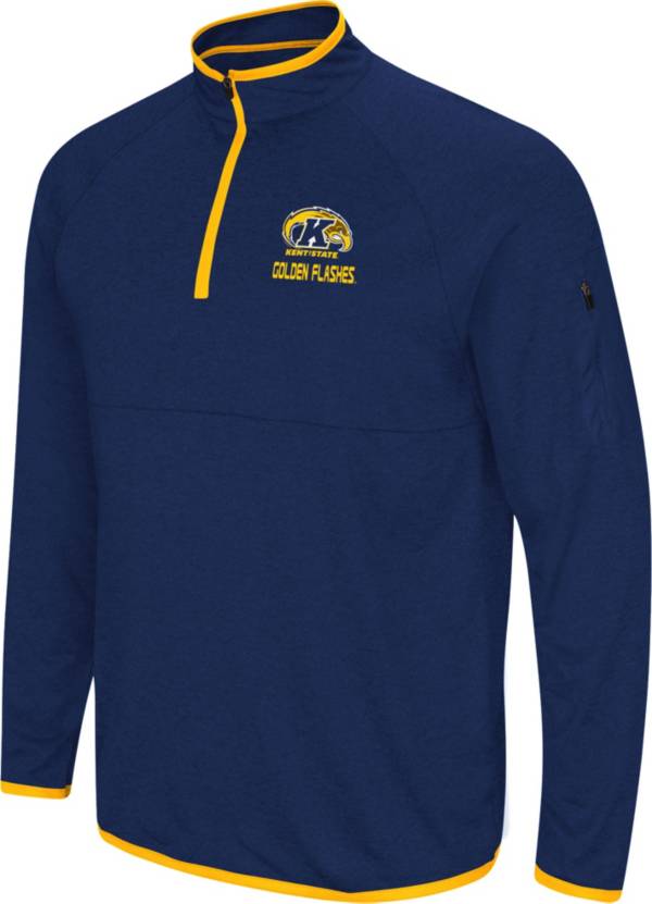 Colosseum Men's Kent State Golden Flashes Navy Blue Rival Quarter-Zip Pullover Shirt