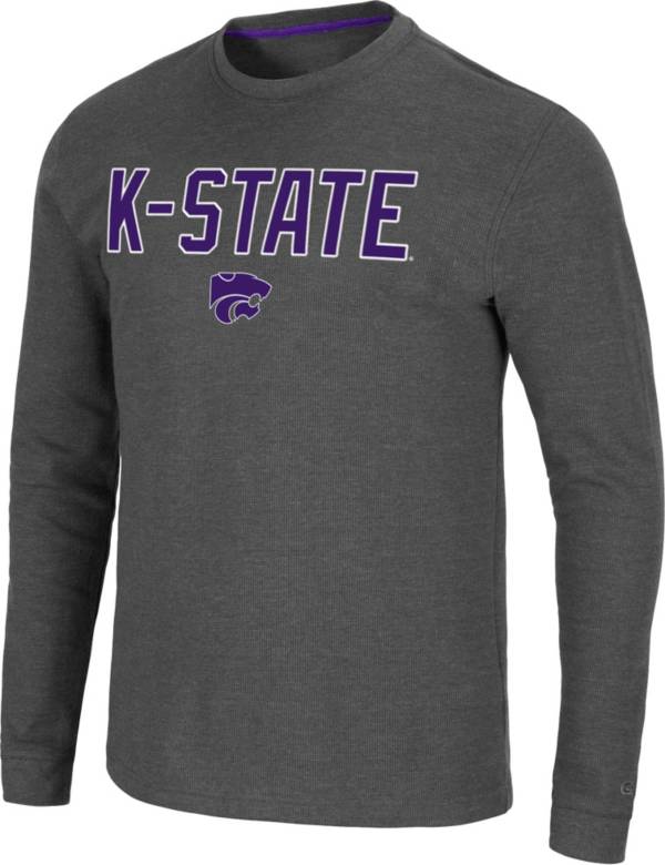 Colosseum Men's Kansas State Wildcats Grey Dragon Long Sleeve Thermal T-Shirt