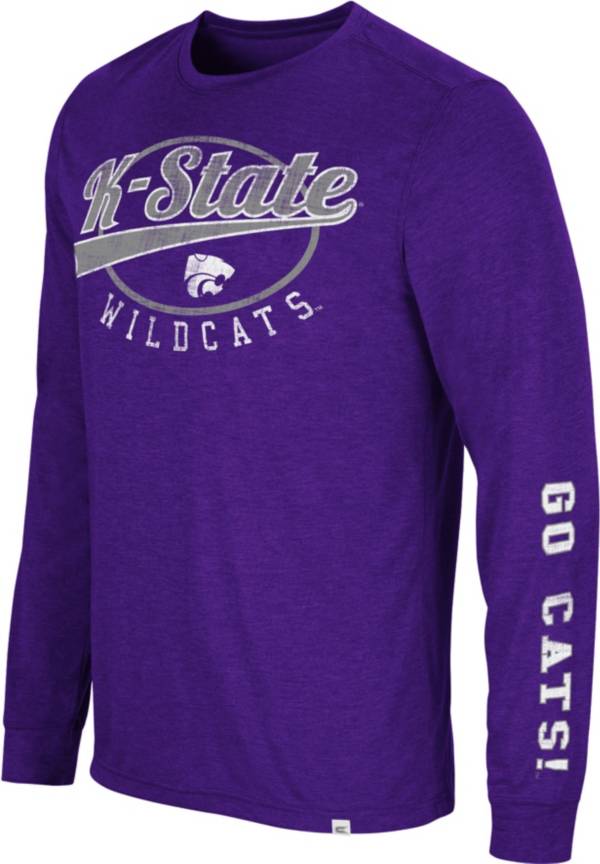 Colosseum Men's Kansas State Wildcats Purple Far Out! Long Sleeve T-Shirt