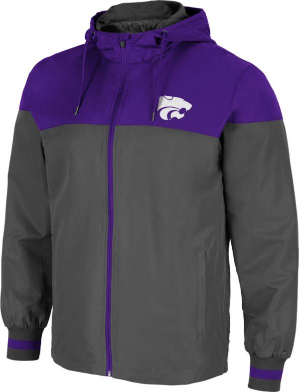 Colosseum Men's Kansas State Wildcats Grey Game Night Full-Zip Jacket