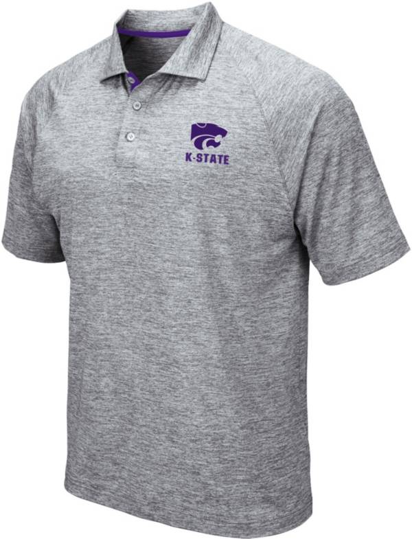 Colosseum Men's Kansas State Wildcats Grey Wedge Polo