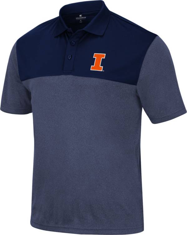 Colosseum Men's Illinois Fighting Illini Blue Polo