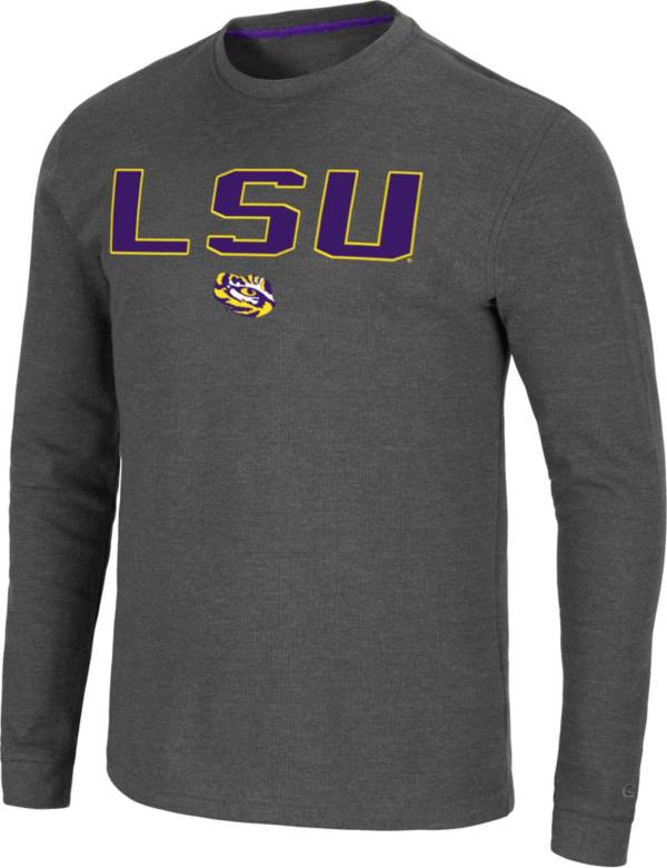 Colosseum Men's LSU Tigers Grey Dragon Long Sleeve Thermal T-Shirt