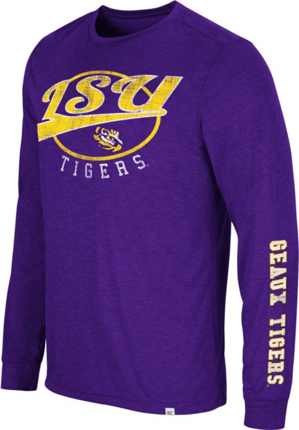 Colosseum Men's LSU Tigers Purple Far Out! Long Sleeve T-Shirt