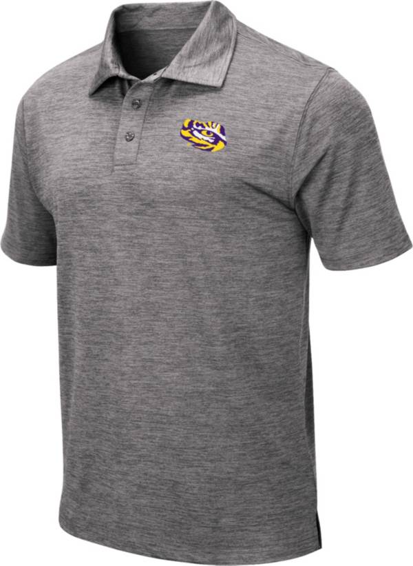 Colosseum Men's LSU Tigers Grey Polo