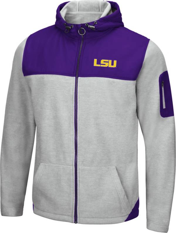 Colosseum Men's LSU Tigers Grey Swartz Full-Zip Jacket