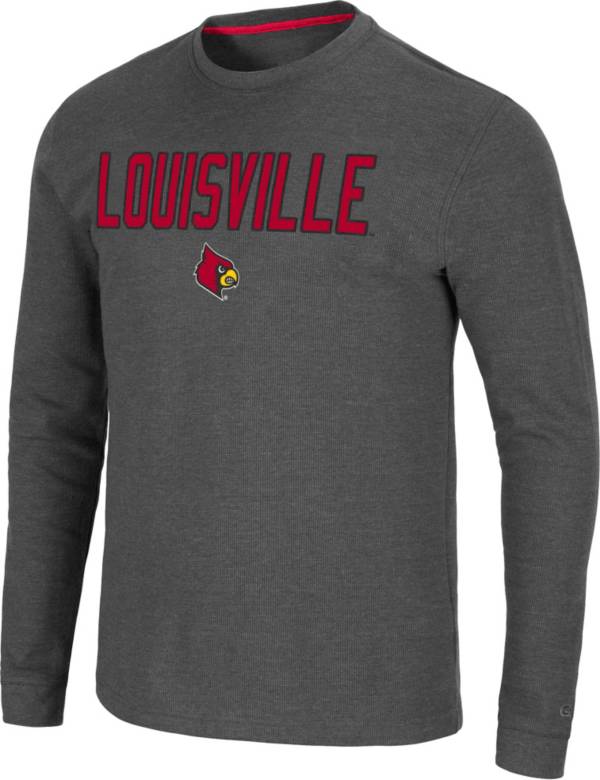 Colosseum Men's Louisville Cardinals Grey Dragon Long Sleeve Thermal T-Shirt