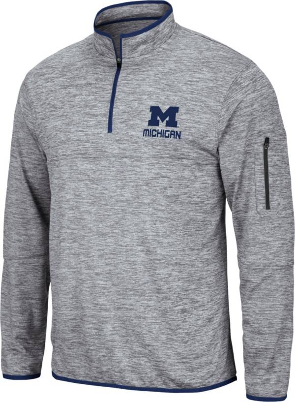 Colosseum Men's Michigan Wolverines Grey Quarter-Zip Pullover Shirt