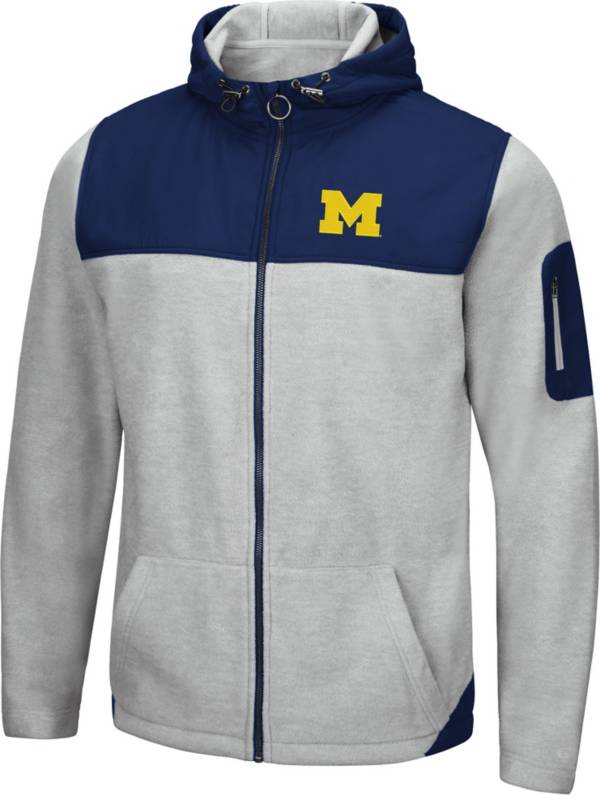 Colosseum Men's Michigan Wolverines Grey Swartz Full-Zip Jacket