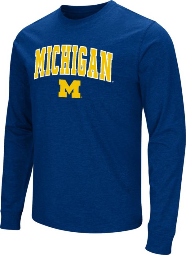 Colosseum Men's Michigan Wolverines Blue Playbook Long Sleeve T-Shirt